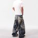 Graffiti Destruction 3D Digital Old Jeans Men's American Street Niche Design Straight Loose Wide-leg Trousers_mkmklike.com