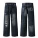 Men's Clothing Jeans For Men And Women Washed And Distressed Loose Wasteland Style Straight Pants_mkmklike.com