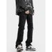 Nordmann High Street Patched Jeans Men Black American Retro Cargo Trendy Brand Straight Slim Casual Long Pants_mkmklike.com