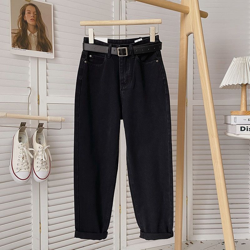 Vintage High Waist Loose Fit Straight Leg Jeans For Women - Summer Lightweight Cropped Mom Jeans With Relaxed Boyfriend Style_mkmklike.com