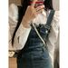 ELLE Casual Style Youthful Denim Strapless Dress For Women With Unique Design And Puff Sleeve Shirt Two-Piece Set_mkmklike.com