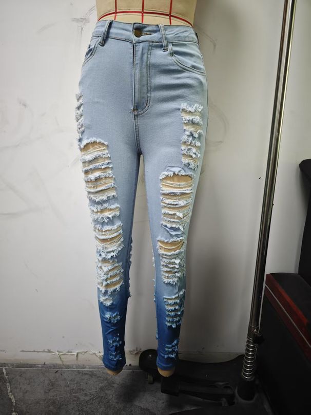 K New European And American Style Street Trendsetters, Internet Famous High Waisted Elastic Jeans And Women's Pants_mkmklike.com