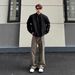Cleanfit Black Padded Jacket For Men, Autumn Casual Short Wide Shoulder Stand Collar Jacket, Stylish And High-End Men's_mkmklike.com