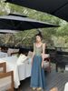 Gradient Denim Camisole Dress For Women In Early Spring 2025, New Style With Rivets, A-Line Skirt, Vest, Long Skirt_mkmklike.com