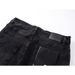 Unisex High-Waist Flared Jeans, Matte Black With Asymmetric Frayed Details, Y2K Summer Streetwear_mkmklike.com
