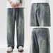 Spring And Summer Thin Jeans Men's Tencel Lyocell American High Street Loose Fashion Brand Straight Leg Hanging Casual_mkmklike.com