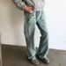 Men’s Ice Blue Distressed Jeans – Vintage Cat Whisker & Scratch Washed Denim With Flared Straight Cut (M-XXL)_mkmklike.com