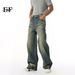 EF JEANS | 2025 New American Retro Old Water Ripple Design Stylish Straight Jeans Casual Pants_mkmklike.com