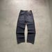 Men's Clothing European And American Retro Washed Distressed Jeans Men And Women Street Black And Gray Embroidered Straight Trousers_mkmklike.com
