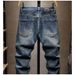 Men's Clothing Men's Slim Fit Embroidered Jeans High End Autumn Winter Trendy Retro Style Patchwork For Formal & Casual_mkmklike.com