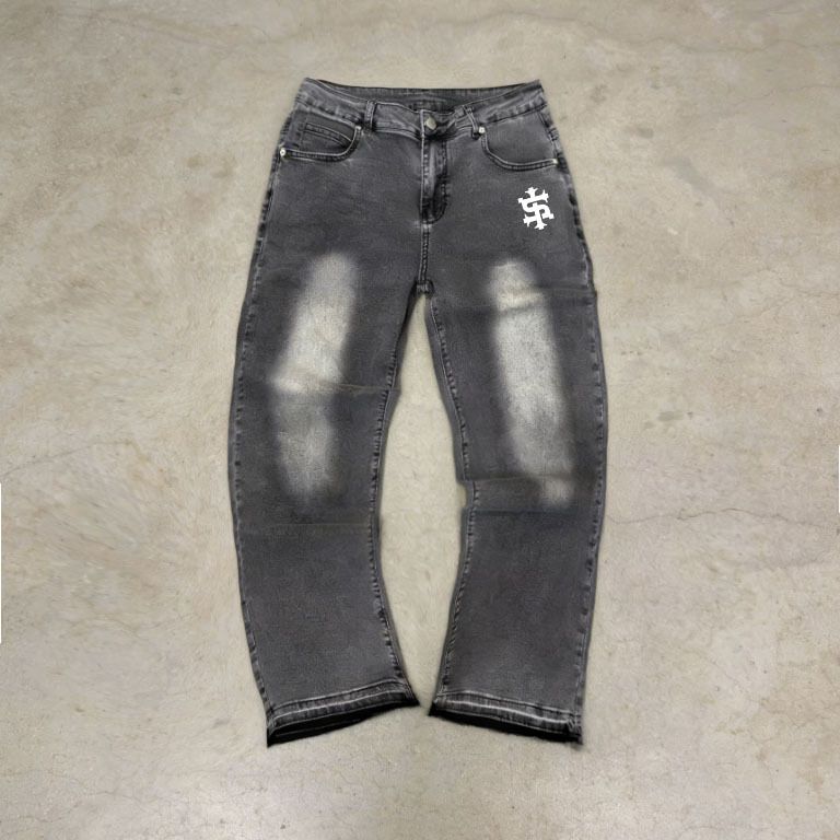 Men's Clothing Menswear Trendy Brand Tassel Jeans With Distinctive Hem Design And S Shaped Straight Leg Jeans_mkmklike.com