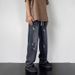 Streetwear Destroyed Denim Jeans – Vintage Washed High Waist Baggy Pants With Distressed Details (Unisex Relaxed Fit, Light Stretch)_mkmklike.com