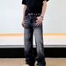 American Retro Old Washed Black Straight Jeans Men's Trendy Brand Loose Casual Versatile Long Pants Foreign Trade_mkmklike.com