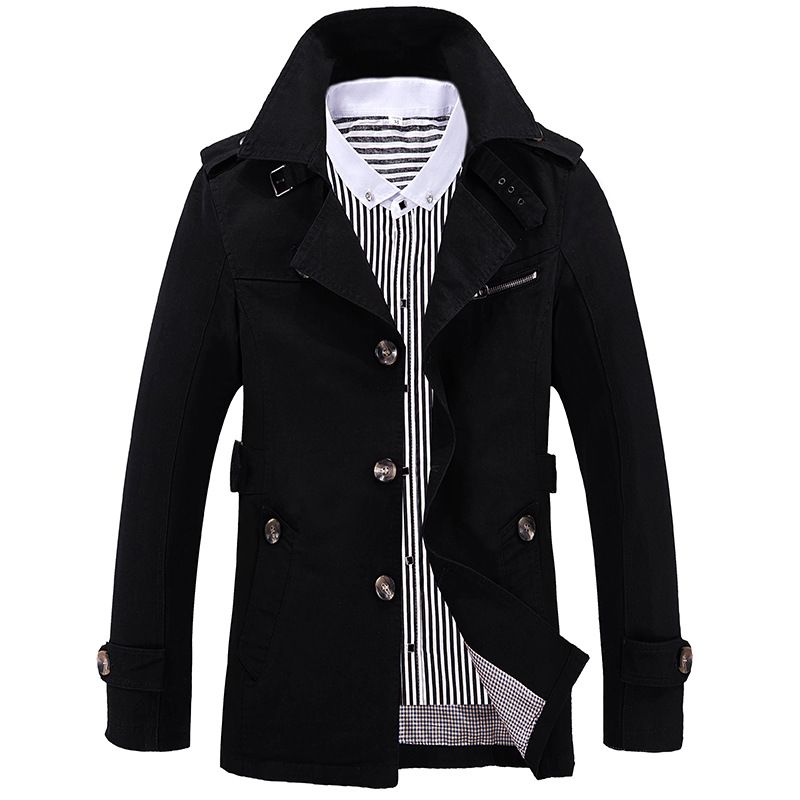 Men's Clothing Men's Casual Windbreaker Mid-length Men's Coat_mkmklike.com