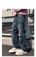 Men's Clothing Autumn And Winter New Embroidery Printing Retro Washed Jeans Men's Trendy Brand Straight Wide-leg Pants_mkmklike.com