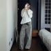 Women's Clothing Retro Leopard Print Jeans Street Hip Hop Beige Straight Wide Leg Pants High Waist Loose Jeans For Women_mkmklike.com