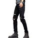 Summer New High Street Ripped Jeans Men's Slim Fit Small Straight Tube Solid Color Beggar Trendy Brand Versatile Hip-Hop_mkmklike.com