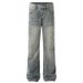 Men's Vintage Washed Jeans – High Street Relaxed Straight-Leg With Cat Whisker & Flared Hem (Blue, S-Xxxl)_mkmklike.com