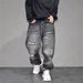 Cross-border Distressed Ripped Jeans For Men, Straight Loose Fit, Slimming, Slightly Flared Wide-leg Pants, Summer_mkmklike.com