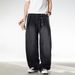 Men's Vintage Washed Distressed Jeans - Loose Fit Straight Leg Casual Pants For Spring & Summer_mkmklike.com