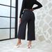Women's Clothing New Lace Up Stretch Jeans Straight Wide Leg Nine Point Pants_mkmklike.com