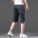 Summer Thin Simple Jeans Men's 5-point Elastic Korean Version Slim-fitting Denim Five-point Pants Men's Large-size Business Shorts_mkmklike.com