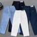 Men's Baggy Straight Leg Jeans Dime Skateboarding Trendy Embroidered Denim Loose Fitting Mid Waist Long Pants With Slight Stretch_mkmklike.com