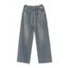 Men's Vintage Washed Relaxed Fit Jeans – High Street Straight Leg Stretch Waist Denim Pants (6 Sizes, Classic Blue)_mkmklike.com