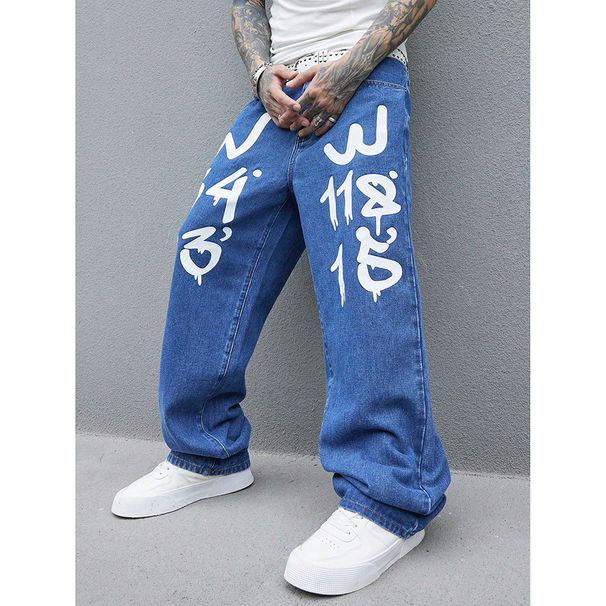 Men's Retro Loose Straight Jeans – American High Street Vintage Denim Pants (S-XXXL, Light/Dark Blue/Black/White)_mkmklike.com
