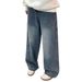 American High Street Retro Wide-leg Jeans For Men And Women, Loose Washed Long Straight-leg Pants, Men's Relaxed_mkmklike.com