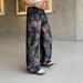 Men's Loose Fit Straight Leg Denim Jeans With Graffiti Firework Print - Pink & Black - Sizes S To 3xl_mkmklike.com