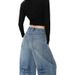 Loose-fitting White Denim Jeans For Women, 2025 Autumn Collection, American-style Wide-leg Pants, New Sickle-shaped_mkmklike.com