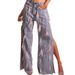 Women's Clothing Washed Distressed Wide Leg Pants Plush Diamond Chain Decorated Slit Straight Jeans Women_mkmklike.com