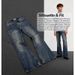 Men's 2026 Okayama Bamboo Sunset Wash Distressed Bootcut Jeans Relaxed Slim Flared Denim Pants_mkmklike.com