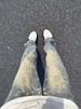 Bramble Jacquard Jeans American High Street Vibe Pants Men's Washed Straight Bib Pants_mkmklike.com