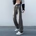 Nordmann American High Street Jeans Men's Autumn And Winter Style Straight Loose Slimming Trousers Design Sense Retro Wide Leg_mkmklike.com
