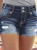 Women's Ripped Denim Shorts Best Selling Three Quarter Length Style_mkmklike.com