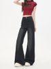 Black And Gray Wide-leg Jeans For Women, 2025 Winter New Style, High-waisted, Loose Fit, Pear-shaped, Slimming,_mkmklike.com