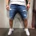 New Denim Capris With Holes, Slim Fit And Slimming Pants, New Men's Shorts_mkmklike.com