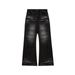Korean Retro Flared Jeans – Unisex Mid-Rise Wide-Leg Denim (Blue & Black Gray, S-XL)_mkmklike.com