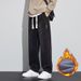 Fleece Jeans Men's Loose Straight Tube American Retro Elastic Waist Tooling Casual Trousers Wear-resistant Work Pants Men_mkmklike.com