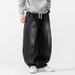 Spring And Summer New Large Size Retro Harlan Wide-leg Pants Casual Scimitar Washed Jeans_mkmklike.com