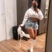 Women's Clothing Women's High-Waisted Denim Shorts Style Hand Brushed Street Fashion For Formal & Casual For Women_mkmklike.com
