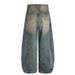 2025 New Deconstructed Design Wide-Leg Jeans Loose Vintage Washed Distressed Long Pants_mkmklike.com