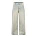 Yellow Mud-Dyed Denim Men's American Street Fashion Button Open Front Straight Loose Casual Pants Basic Dad Style_mkmklike.com