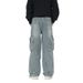 Nordmann American Style Vibe Retro Washed Large Pocket Ink Splash Jeans For Men Ins Trendy Brand High Street Loose Wide-Leg Pants_mkmklike.com
