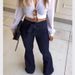 High Waisted Slightly Elastic Wide Leg Jeans For Women Drawstring Flared Hot Selling_mkmklike.com