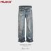 Unisex High Street Straight Leg Jeans With Laser 3D Print Digital Design - Cotton Denim Pants For Men & Women_mkmklike.com