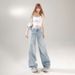 In-stock American Retro Low-waist Loose Wide-leg Pants Women, Versatile Spring-summer Straight Jeans, Available For_mkmklike.com