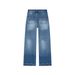 Blue Washed Wide-Leg Jeans For Women 2026 Spring New High-Waisted Loose American Retro Casual Trousers_mkmklike.com